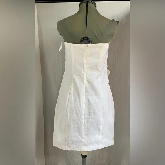 Vintage Cache" Strapless Flower design Cream Dress - Picture 5 of 12